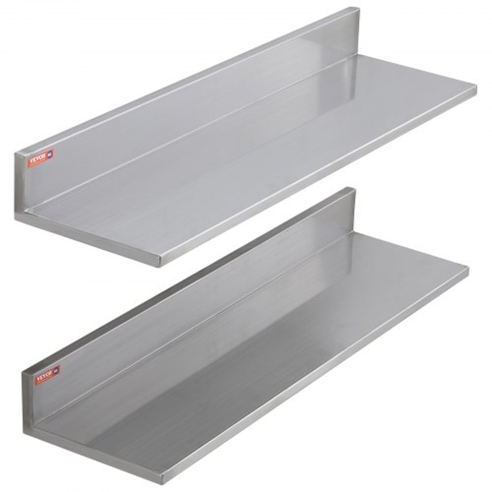 Stainless Steel Wall Shelf 2Pack With Backsplash Heavy Duty Wall Mounted Shelf For Kitchen Storage 9