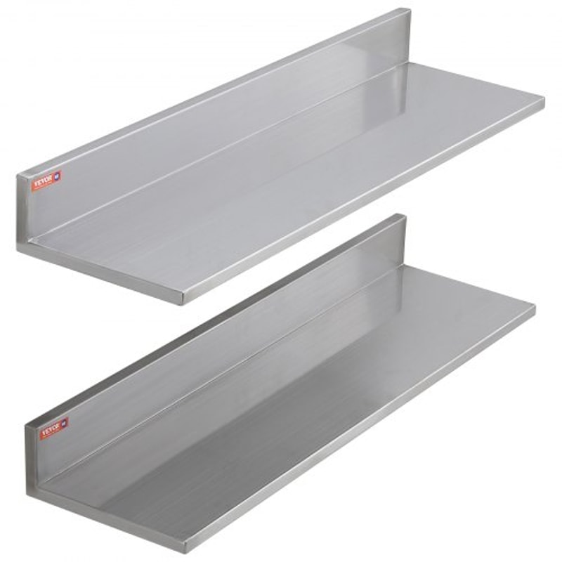 Stainless Steel Wall Shelf 2Pack With Backsplash Heavy Duty Wall Mounted Shelf For Kitchen Storage 9