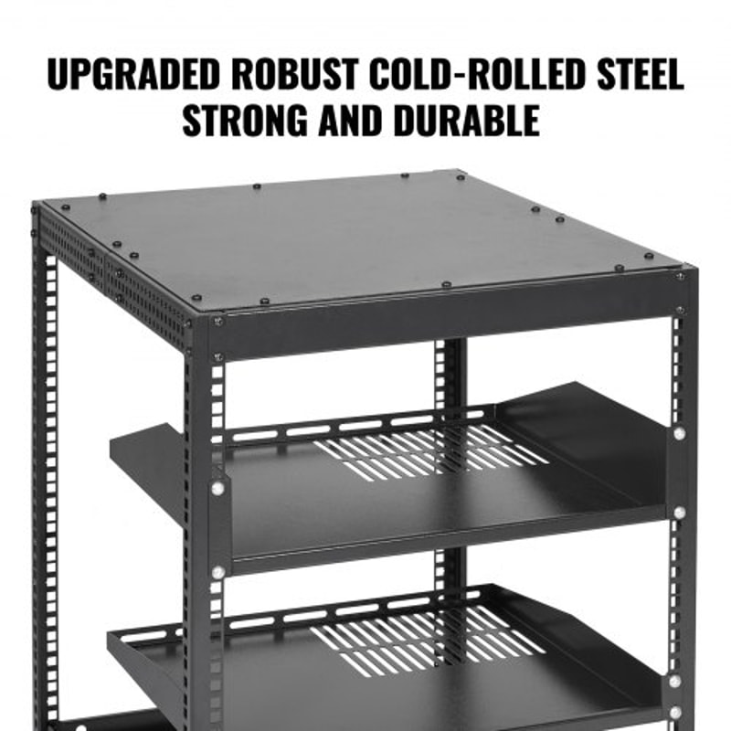 12U Open Frame Server Rack With Adjustable Depth Wall Mount Or FreeStanding AV Network Rack 3