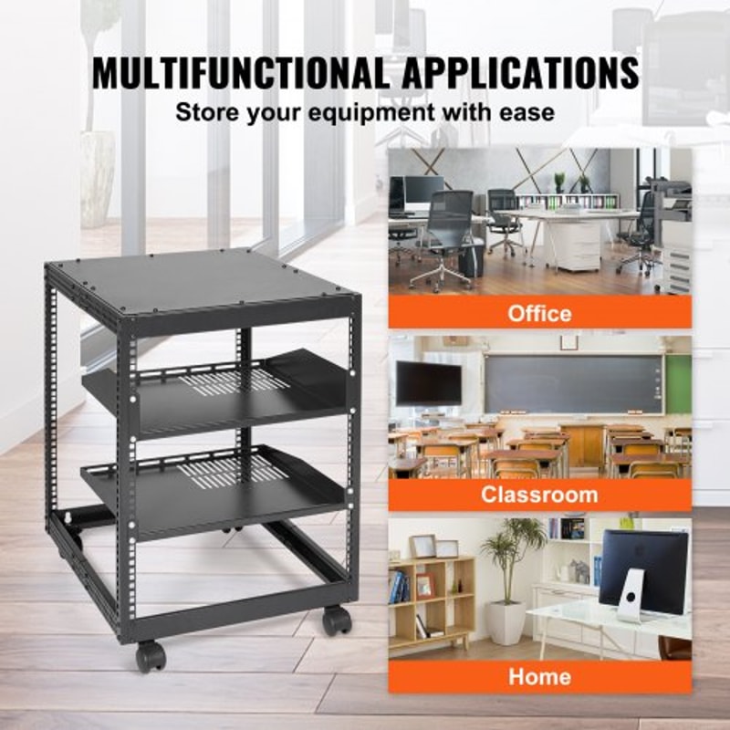 12U Open Frame Server Rack With Adjustable Depth Wall Mount Or FreeStanding AV Network Rack 5