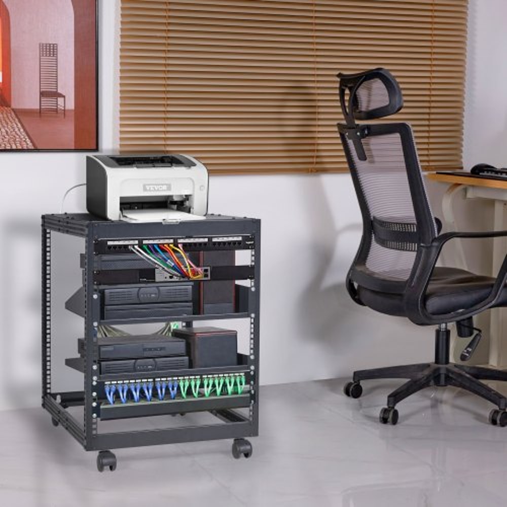 12U Open Frame Server Rack With Adjustable Depth Wall Mount Or FreeStanding AV Network Rack 6