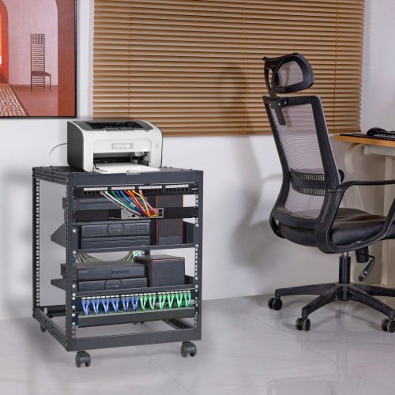 12U Open Frame Server Rack With Adjustable Depth Wall Mount Or FreeStanding AV Network Rack 6