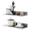 Stainless Steel Wall Shelf 2Pack With Backsplash Heavy Duty Floating Storage Rack For Kitchen Rest 0
