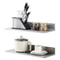 Stainless Steel Wall Shelf 2Pack With Backsplash Heavy Duty Floating Storage Rack For Kitchen Rest 0