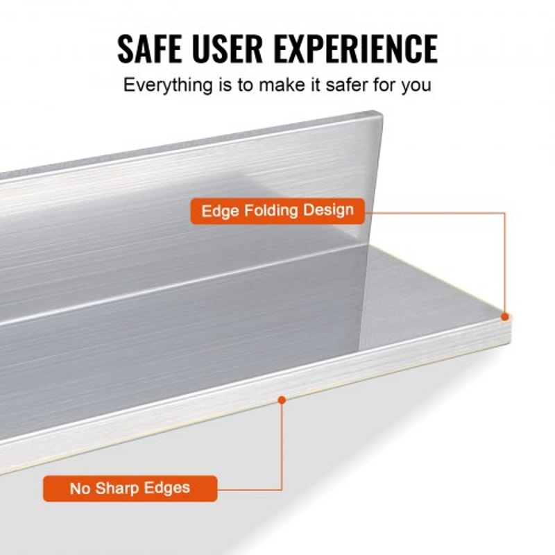 Stainless Steel Wall Shelf 2Pack With Backsplash Heavy Duty Floating Storage Rack For Kitchen Rest 3