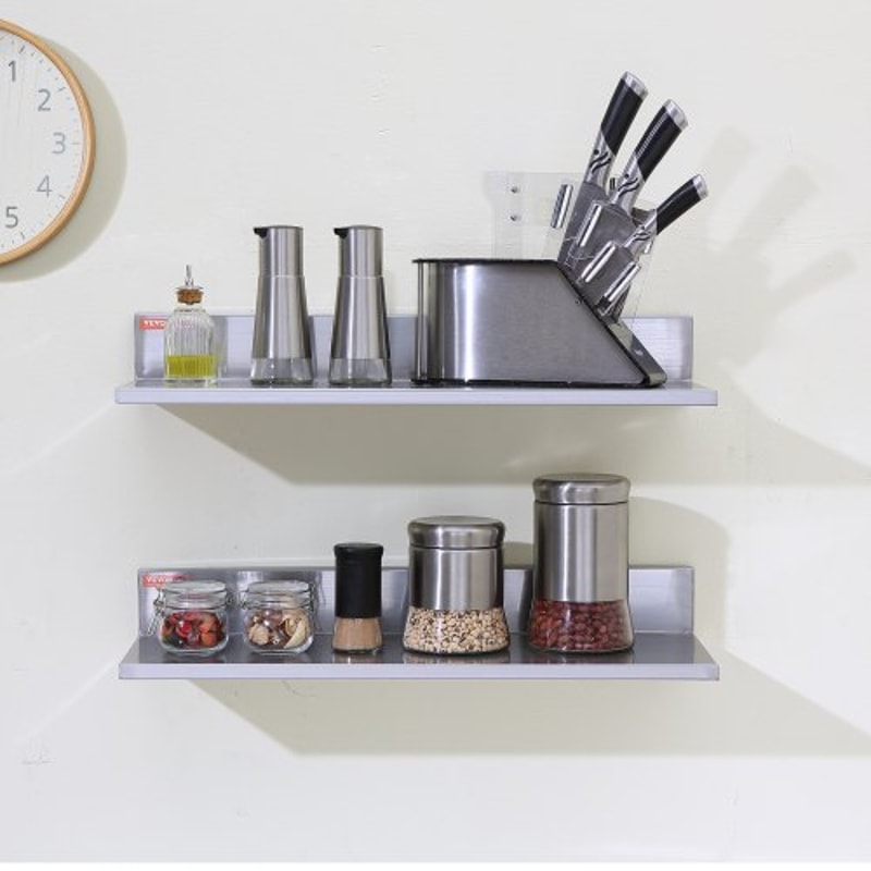 Stainless Steel Wall Shelf 2Pack With Backsplash Heavy Duty Floating Storage Rack For Kitchen Rest 6
