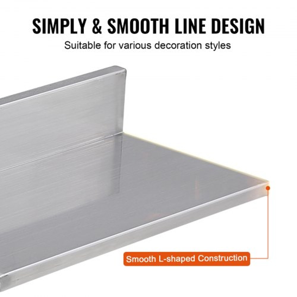 Stainless Steel Wall Shelf 2 Pack With Backsplash Heavy Duty Wall Mounted Shelf For Kitchen Storage 3