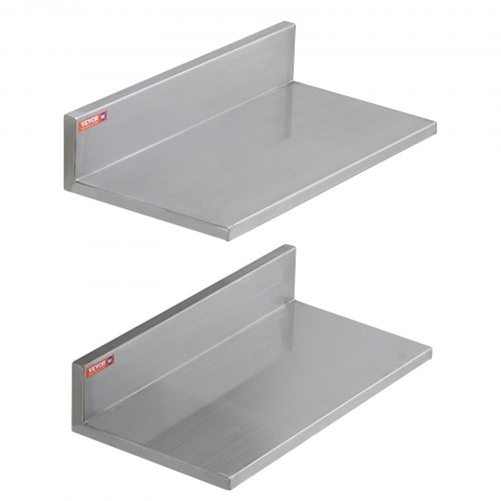 Stainless Steel Wall Shelf 2 Pack With Backsplash Heavy Duty Wall Mounted Shelf For Kitchen Storage 7