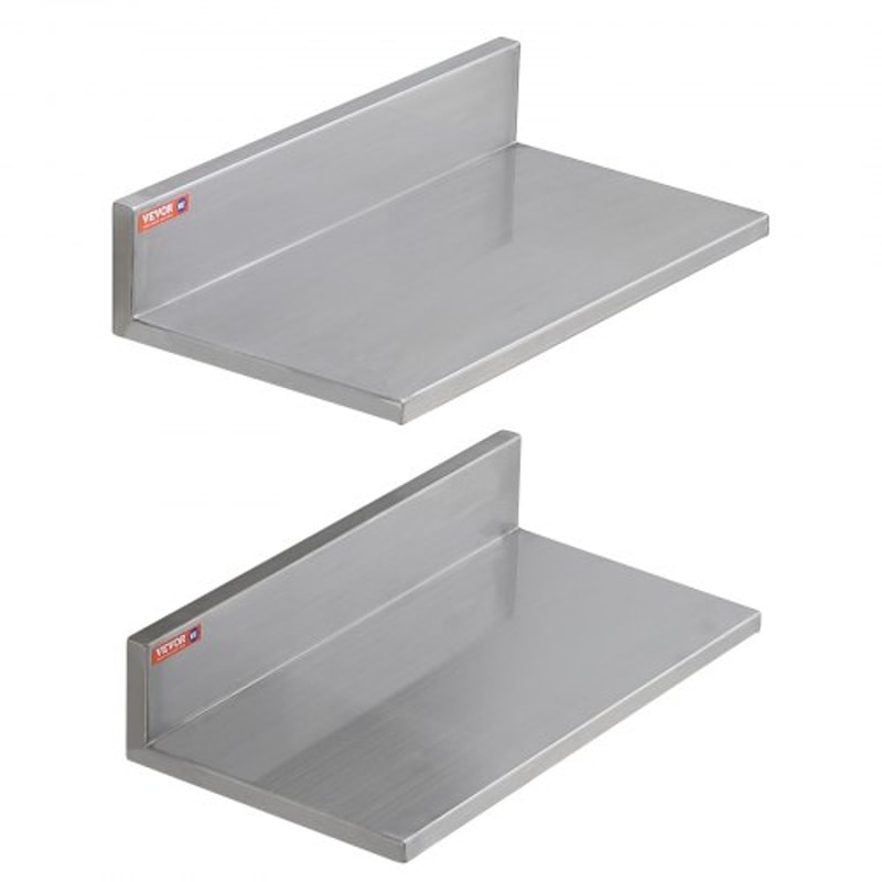 Stainless Steel Wall Shelf 2 Pack With Backsplash Heavy Duty Wall Mounted Shelf For Kitchen Storage 7