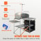 Portable Camping Kitchen Table With Storage Cupboard Windscreen For BBQ RV Outdoor Cooking 5