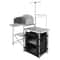 Portable Camping Kitchen Table With Storage Cupboard Windscreen For BBQ RV Outdoor Cooking 7