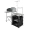 Portable Camping Kitchen Table With Storage Cupboard Windscreen For BBQ RV Outdoor Cooking 7
