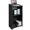 Mobile Wood Podium Stand With Storage Shelves Locking Wheels For Church Office Classroom 0