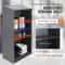 Mobile Wood Podium Stand With Storage Shelves Locking Wheels For Church Office Classroom 5