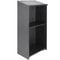 Mobile Wood Podium Stand With Storage Shelves Locking Wheels For Church Office Classroom 7