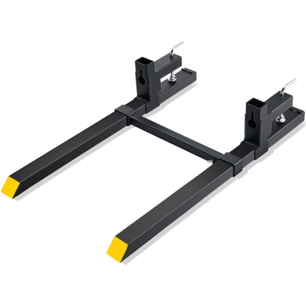 2000 Lb Clamp On Pallet Forks With Adjustable Stabilizer Bar For Tractor Bucket Skid Steer 0