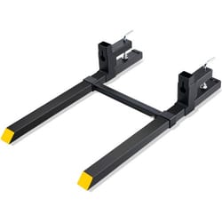 clamp on pallet forks with adjustable stabilizer bar for tractor bucket & skid steer