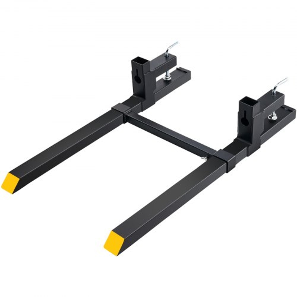 2000 Lb Clamp On Pallet Forks With Adjustable Stabilizer Bar For Tractor Bucket Skid Steer 7