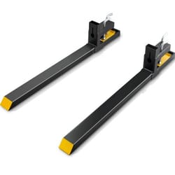 4000 lb clamp on pallet forks with stabilizer bar for tractor buckets & skid steers