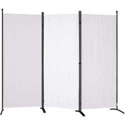 folding room divider privacy screen 3 panel fabric partition for home & office