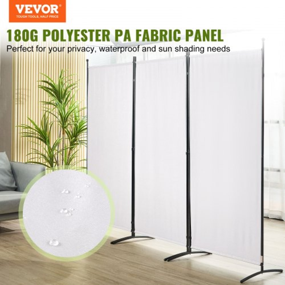 Folding Room Divider Privacy Screen 3 Panel Fabric Partition for Home & Office