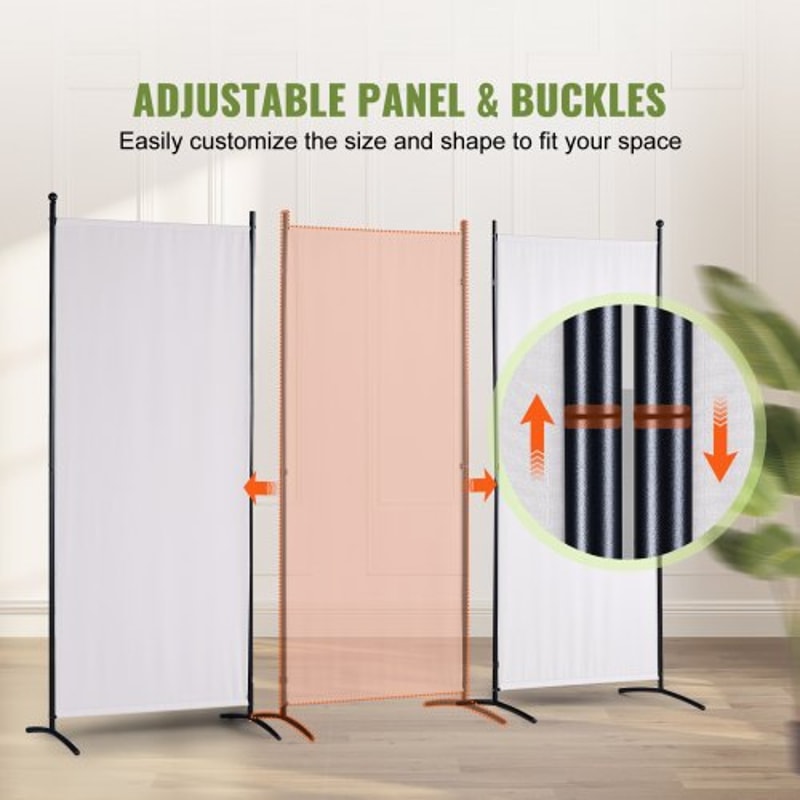 Folding Room Divider Privacy Screen 3 Panel Fabric Partition for Home & Office