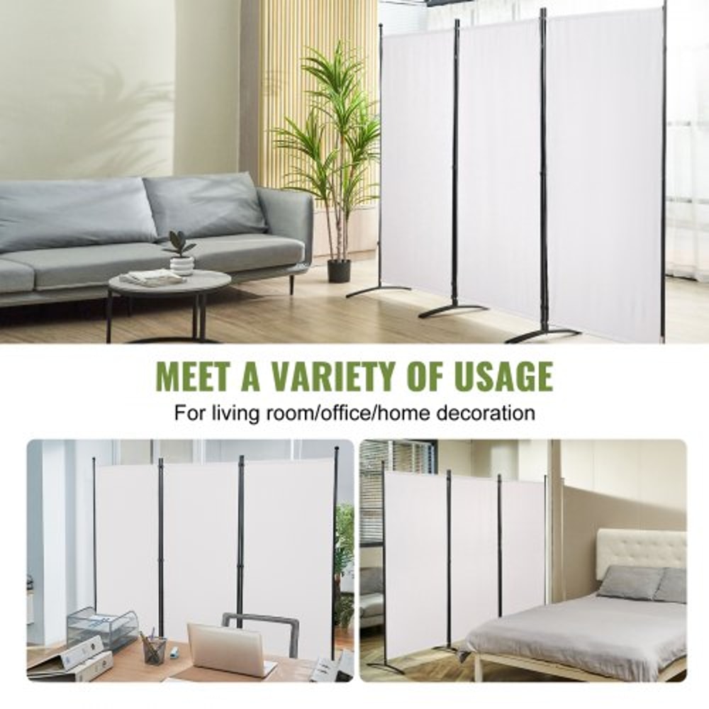 Folding Room Divider Privacy Screen 3 Panel Fabric Partition for Home & Office