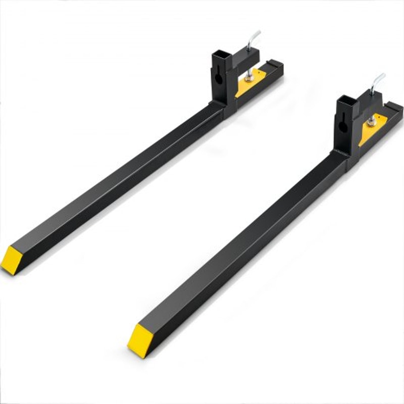 60" Clamp-On Pallet Forks 2000 lb Capacity Heavy-Duty Tractor Bucket Attachment