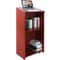 Executive Rolling Wood Podium Stand With Storage Shelves Ergonomic Lectern Top 0