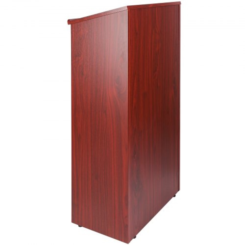 Executive Rolling Wood Podium Stand With Storage Shelves Ergonomic Lectern Top 8