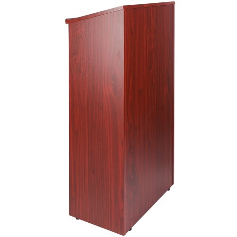 Executive Rolling Wood Podium Stand With Storage Shelves Ergonomic Lectern Top 8