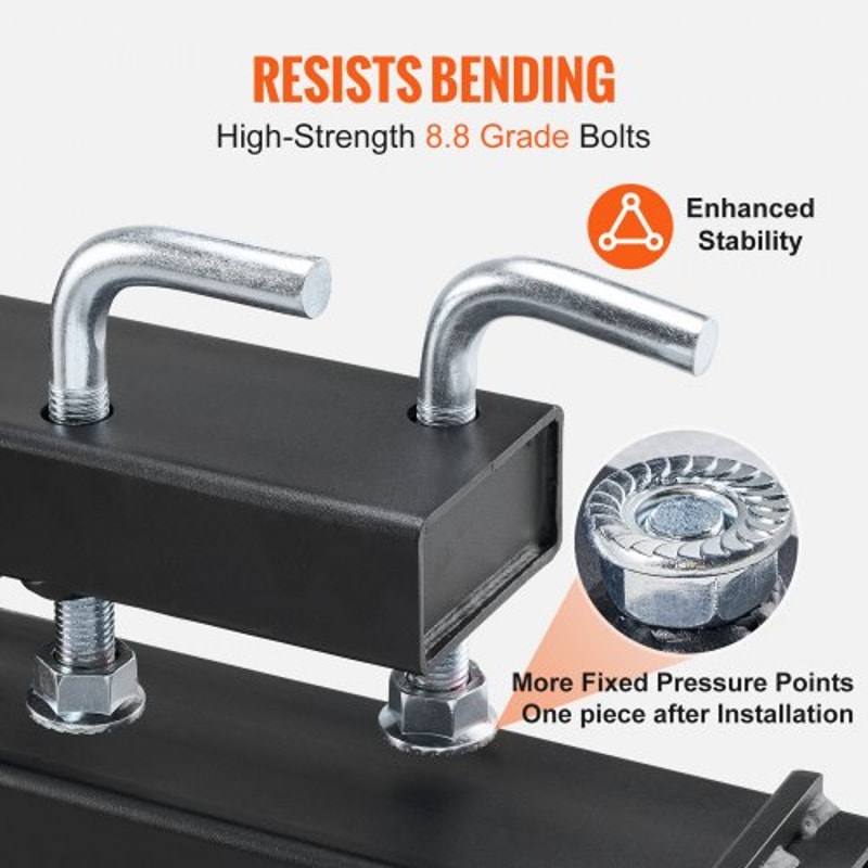 Heavy Duty 4000 lb Clamp-On Pallet Forks with Adjustable Stabilizer Bar for Tractors & Loaders