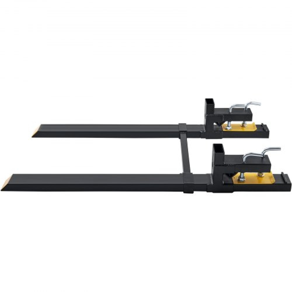 Heavy Duty 4000 lb Clamp-On Pallet Forks with Adjustable Stabilizer Bar for Tractors & Loaders