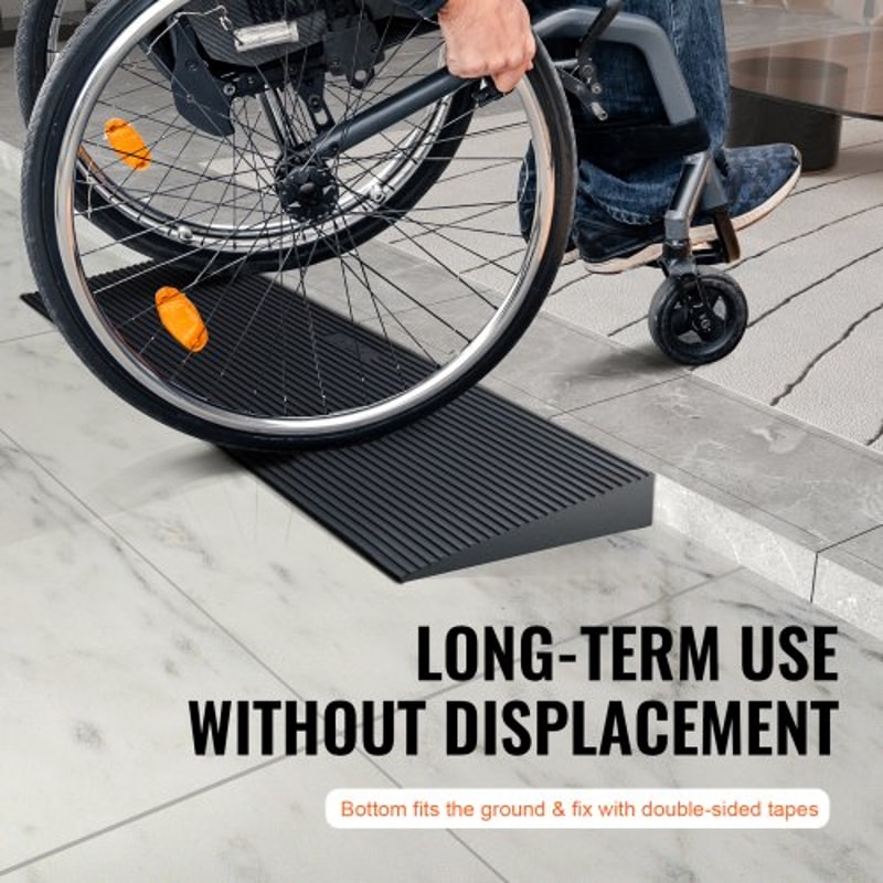 Cuttable Rubber Threshold Ramp For Doorways Wheelchairs NonSlip 15Ton Capacity Access Ramp 5