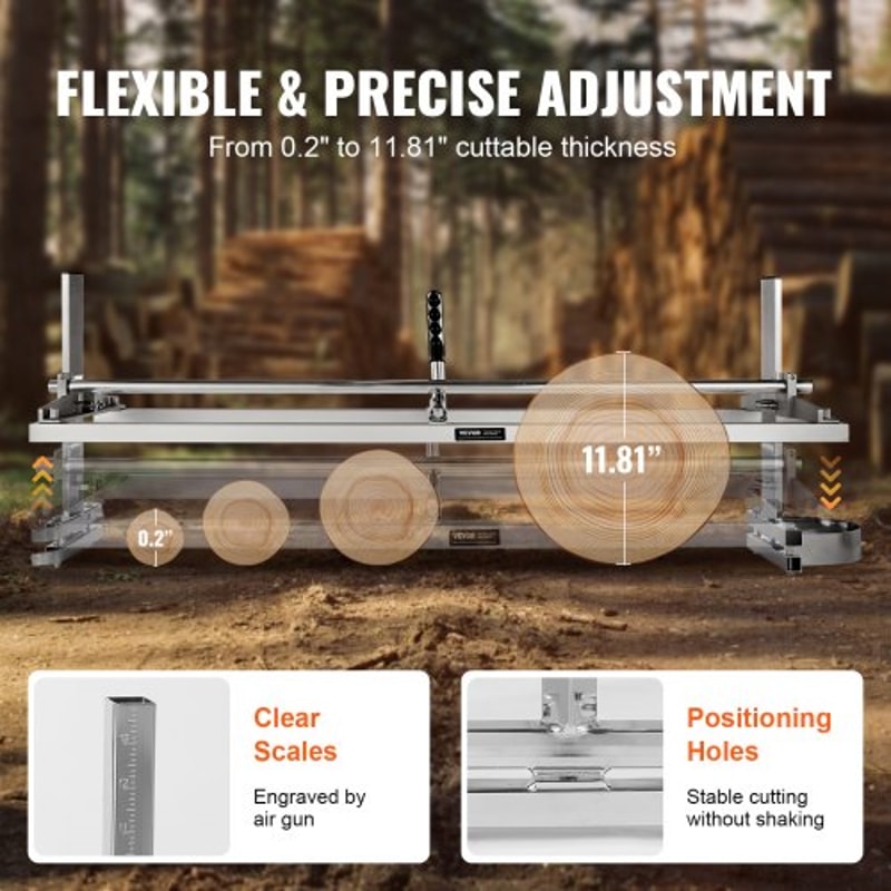 Premium Portable Sawmill Chainsaw Mill Attachment Adjustable Lumber Cutting Tool 3