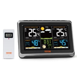 wireless indoor outdoor weather station with atomic clock, color display & forecast alerts