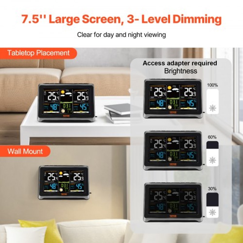 Wireless Indoor Outdoor Weather Station With Atomic Clock Color Display Forecast Alerts 3