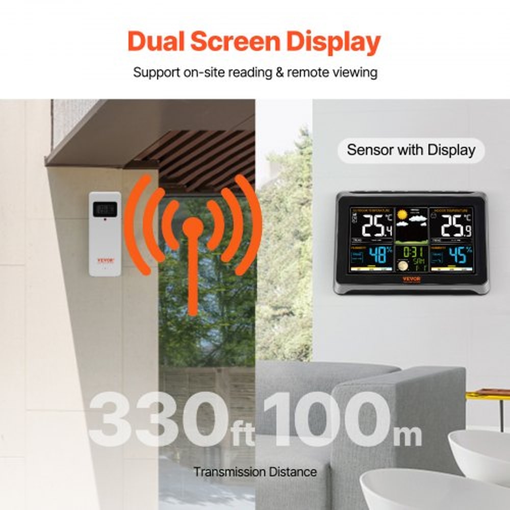 Wireless Indoor Outdoor Weather Station With Atomic Clock Color Display Forecast Alerts 5