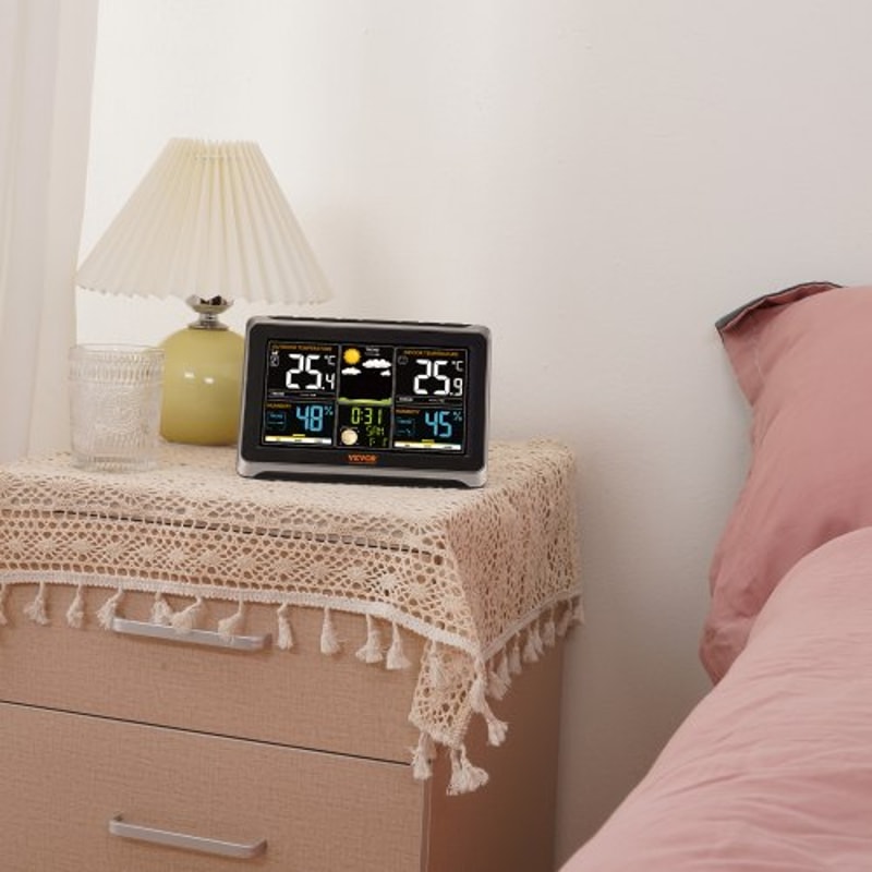 Wireless Indoor Outdoor Weather Station With Atomic Clock Color Display Forecast Alerts 6