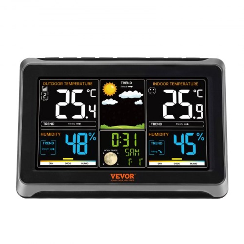 Wireless Indoor Outdoor Weather Station With Atomic Clock Color Display Forecast Alerts 9