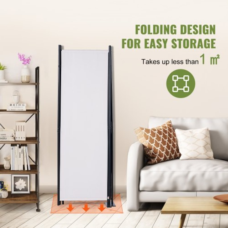 5.6 ft Folding Room Divider – 4-Panel Privacy Screen for Office & Bedroom