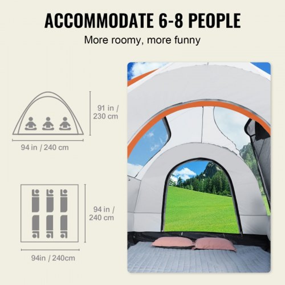 SUV Camping Tent for 6-8 People, Waterproof SUV Tent Attachment with Rainfly