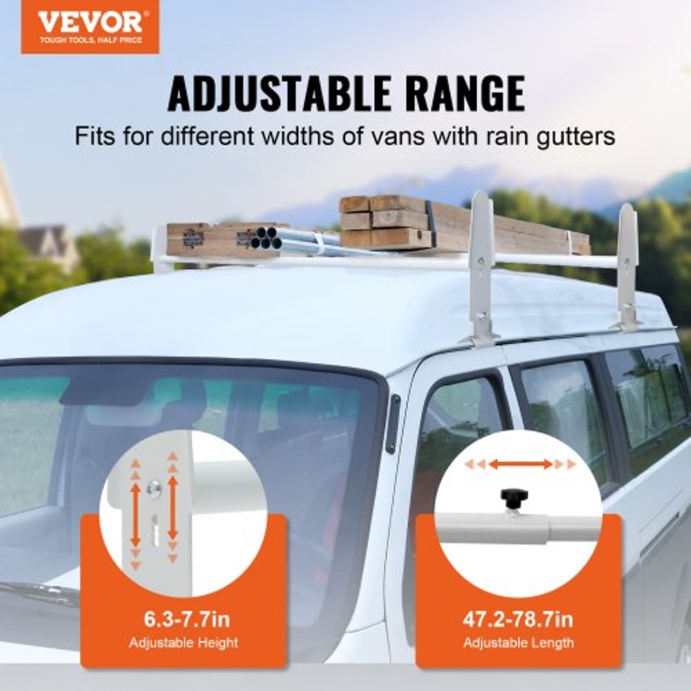 Premium Adjustable Van Roof Ladder Rack With Load Capacity 1