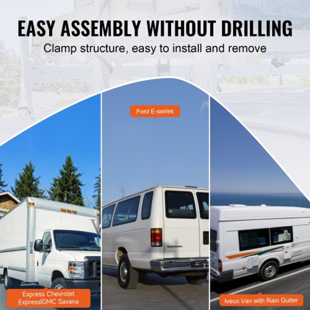 Premium Adjustable Van Roof Ladder Rack With Load Capacity 4