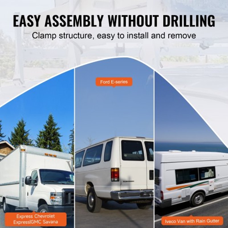 Premium Adjustable Van Roof Ladder Rack With Load Capacity 4