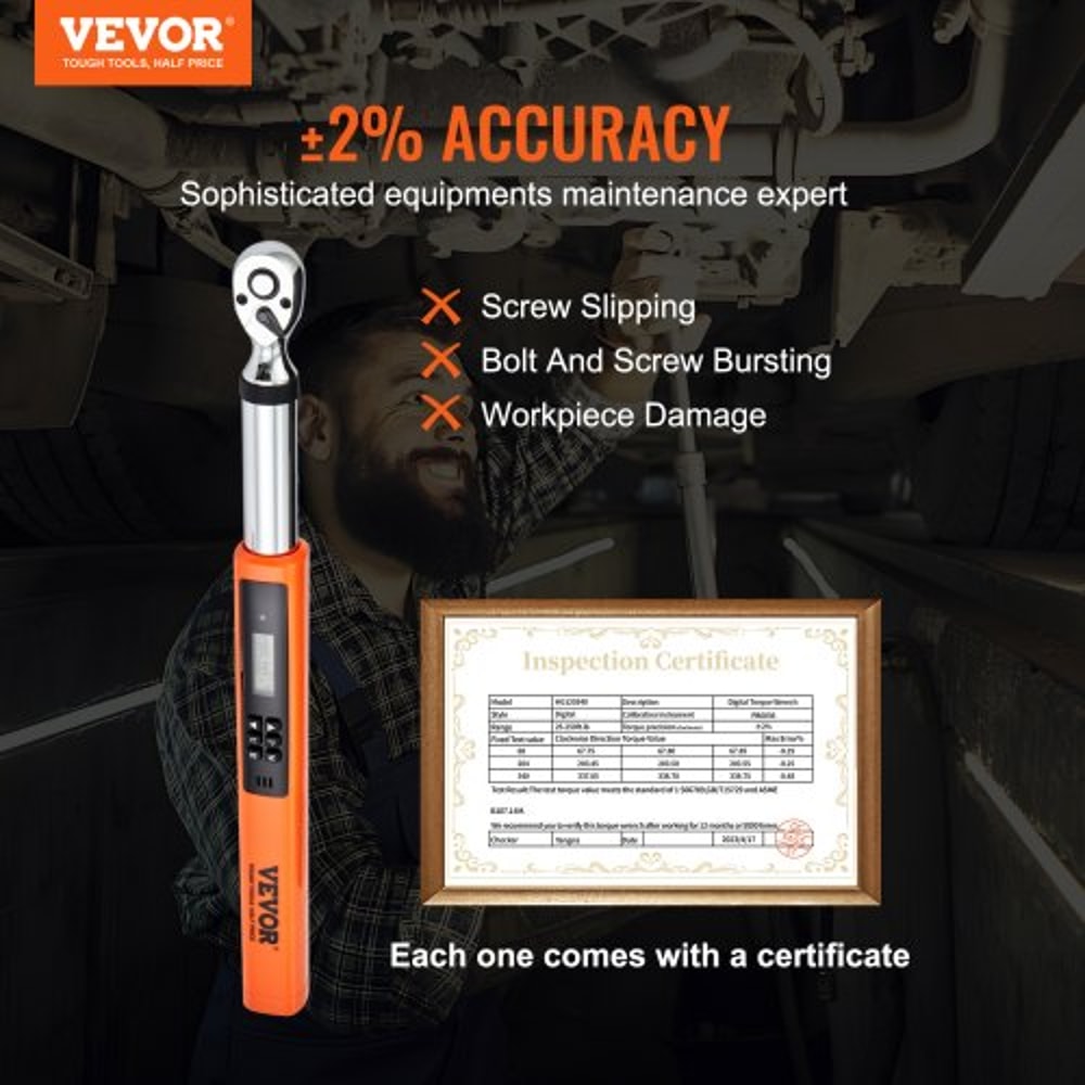 Digital Torque Wrench 38 Drive Precision Electronic Torque Wrench Kit 550Nm 1