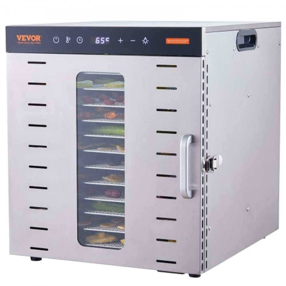 10-Tray Stainless Steel Food Dehydrator Machine with Digital Timer & Temperature Control