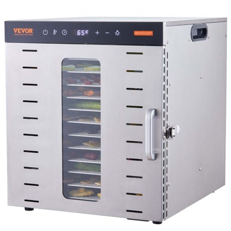 10-Tray Stainless Steel Food Dehydrator Machine with Digital Timer & Temperature Control
