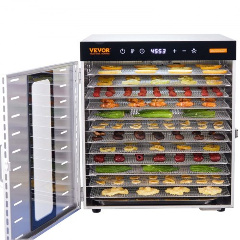 10-Tray Stainless Steel Food Dehydrator Machine with Digital Timer & Temperature Control