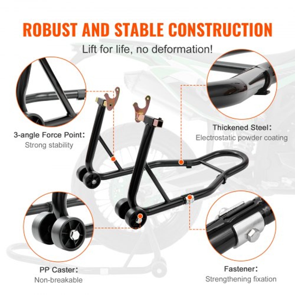 Heavy Duty Motorcycle Rear Wheel Stand With U L Forks Lift Jack 2